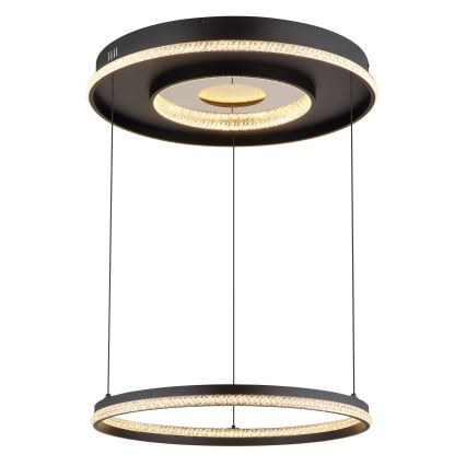 Globo - Lampadario a sospensione con filo LED dimmerabile LED/54W/230V 2700-6500K diametro 60 cm nero + telecomando