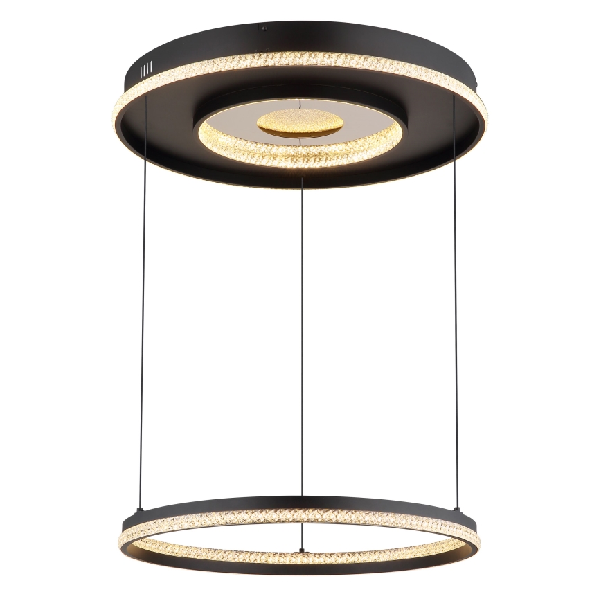 Globo - Lampadario a sospensione con filo LED dimmerabile LED/54W/230V 2700-6500K diametro 60 cm nero + telecomando