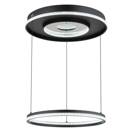 Globo - Lampadario a sospensione con filo LED dimmerabile LED/54W/230V 2700-6500K diametro 60 cm nero + telecomando