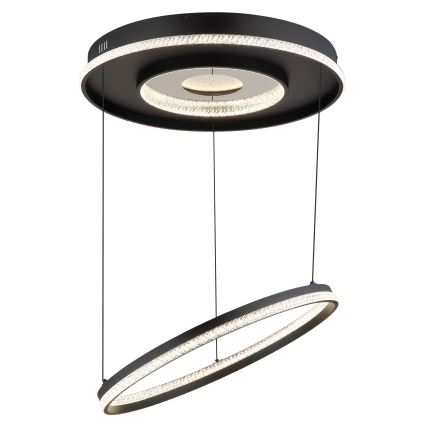 Globo - Lampadario a sospensione con filo LED dimmerabile LED/54W/230V 2700-6500K diametro 60 cm nero + telecomando