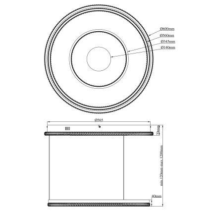 Globo - Lampadario a sospensione con filo LED dimmerabile LED/54W/230V 2700-6500K diametro 60 cm nero + telecomando