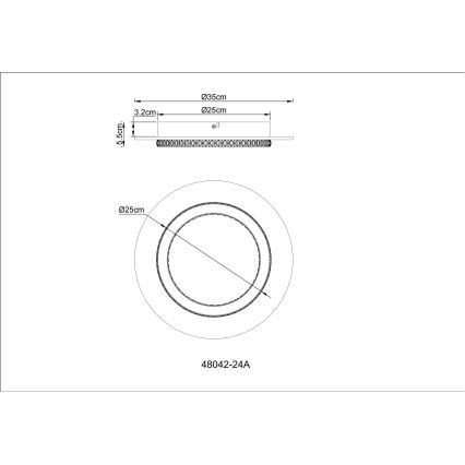 Globo – LED-Deckenleuchte LED/24 W/230 V 3000/4000/6500 K Ø 35 cm Anthrazit