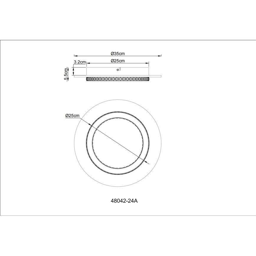 Globo – LED-Deckenleuchte LED/24 W/230 V 3000/4000/6500 K Ø 35 cm Anthrazit