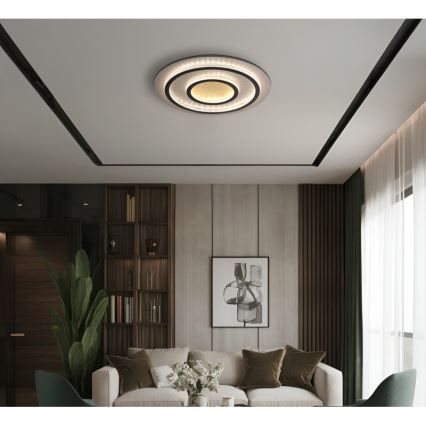 Globo 48042-60G - Lampada da soffitto LED dimmerabile JAYDEN 60W/230V diametro 55 cm nero + telecomando