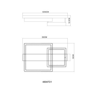 Globo - Plafonnier LED/24W/230V 3000K 33x53 cm