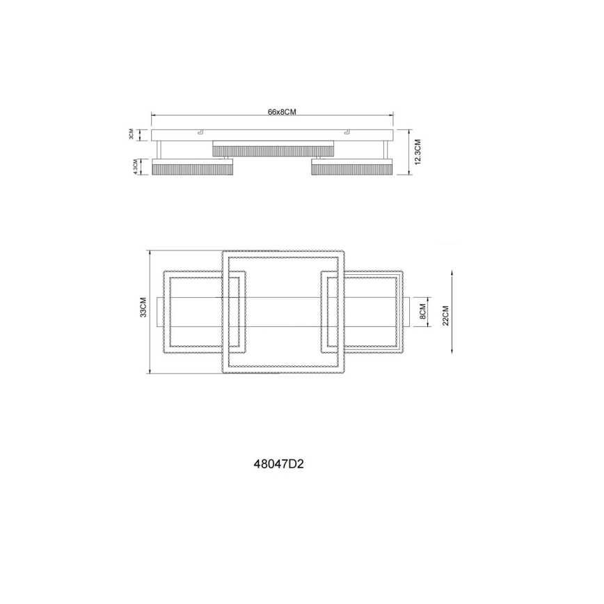 Globo - Plafonnier LED 40W/230V 3000K 33x66 cm