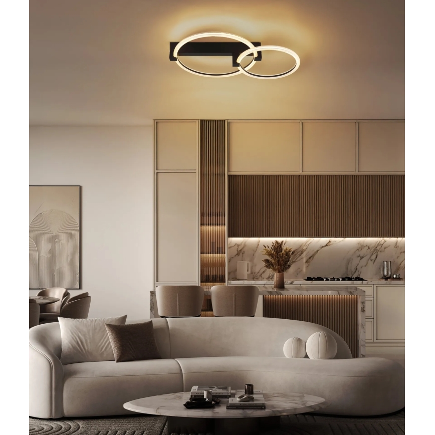 Globo - Plafoniera a LED 24W/230V 3000K 58x38 cm nera
