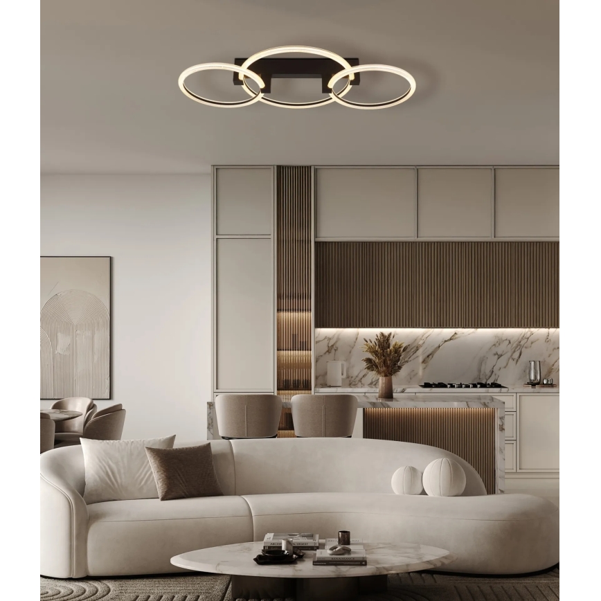 Globo - LED-Deckenleuchte LED/40W/230V 3000K 76,1x38 cm schwarz
