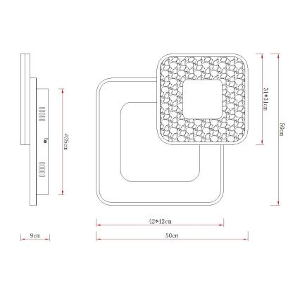 Globo - Plafoniera LED dimmerabile LED/48W/230V 2700-6000K 50x50 cm + telecomando