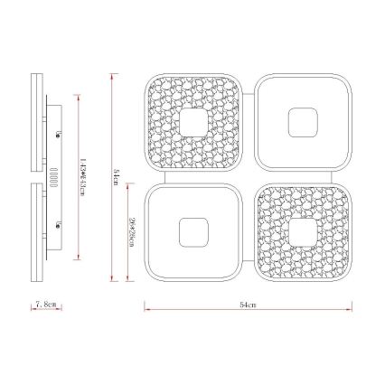 Globo - Dimmbare LED-Deckenleuchte LED/55W/230V 2700-6000K 54x54 cm + Fernbedienung