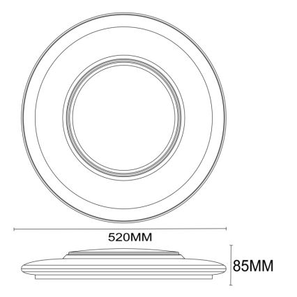 Globo -Plafonnier dimmable LED LED/48W/230V + télécommande