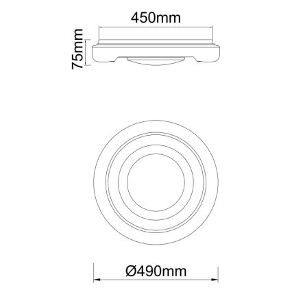Globo 483111-40 - Plafonnier RADA LED/40W/230V 2700/4200/6500K d. 49 cm