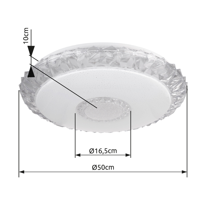 Globo - Lampada da soffitto dimmerabile LED/40W/230V 2700-6500K diam. 50 cm Wi-Fi Tuya + telecomando
