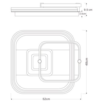 Globo 48459-48 - Plafonnier LED dimmable ANI LED/48W/230V 2700-6000K 48x52 cm + télécommande