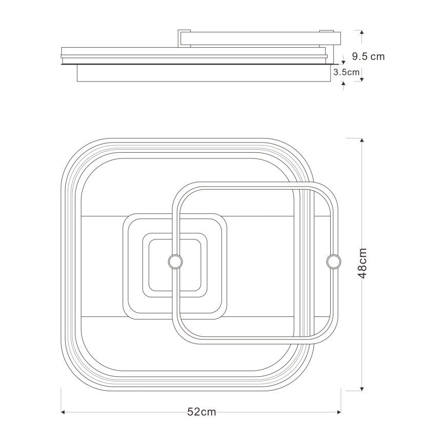 Globo 48459-48 - Plafonnier LED dimmable ANI LED/48W/230V 2700-6000K 48x52 cm + télécommande