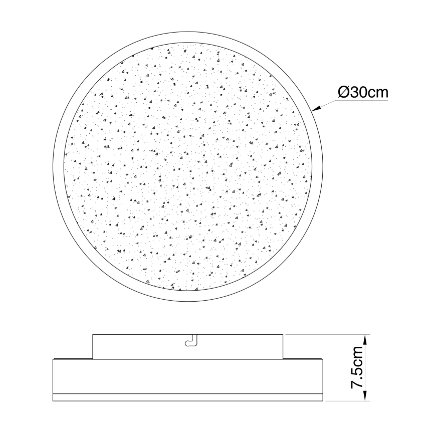 Globo - LED Deckenleuchte LED/24W/230V Ø 30 cm schwarz