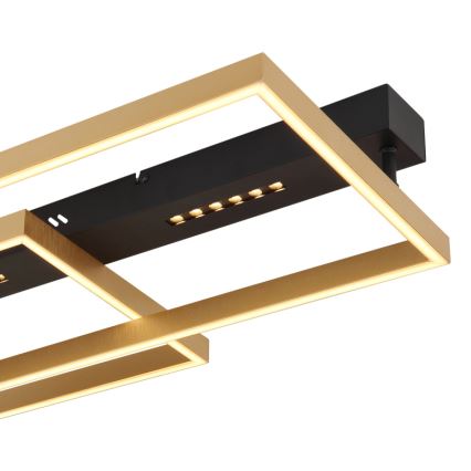 Globo 48461-54 - LED-Deckenleuchte LUFFY LED/54W/230V 39,8x90 cm schwarz/gold