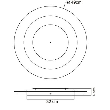 Globo - LED-Deckenleuchte LED/40W/230V 3000K, Ø 49 cm, goldfarben