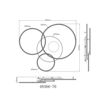 Globo - Plafonnier à intensité variable LED/70W/230V 2700-6500K doré + Télécommande