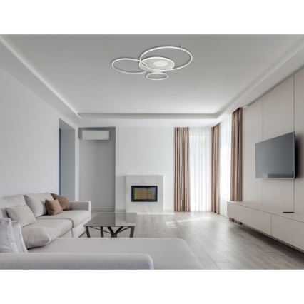 Globo - Dimmbare LED-Deckenleuchte LED/70W/230V 2700-6500K matt Chrom + Fernbedienung