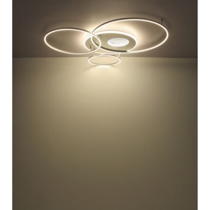 Globo - Dimmbare LED-Deckenleuchte LED/70W/230V 2700-6500K matt Chrom + Fernbedienung