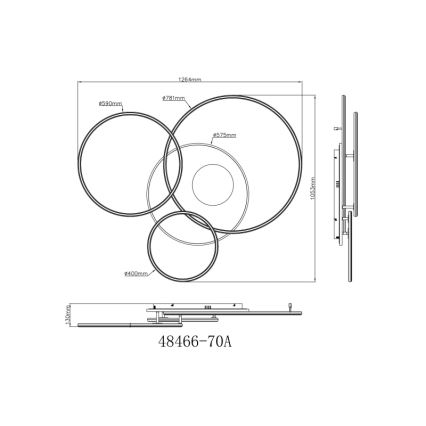 Globo - Plafonnier à intensité variable LED/70W/230V 2700-6500K chrome mat + Télécommande