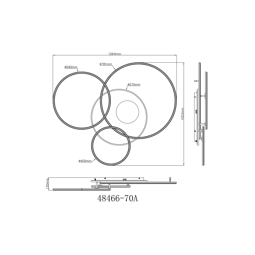 Globo - LED Plafonnier dimmable LED/70W/230V 2700-6500K chrome mat + télécommande