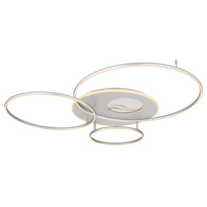 Globo – Plafonnier LED dimmable 70 W, 230 V, 2700–6500 K, Wi‑Fi Tuya, chrome mat + télécommande