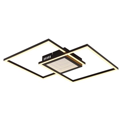 Globo - LED-dimmbare Deckenleuchte LED/32W/230V 2700-6500K 42,6x42,6 cm schwarz + Fernbedienung