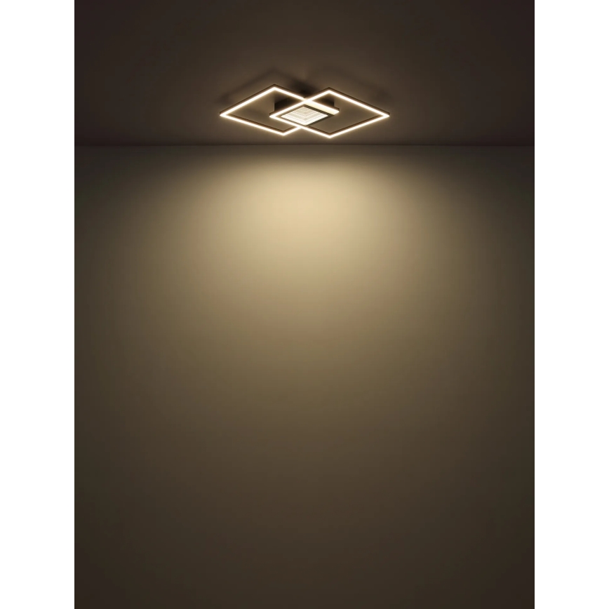 Globo - Plafonnier LED dimmable/32W/230V 2700-6500K 42,6x42,6 cm noir + télécommande