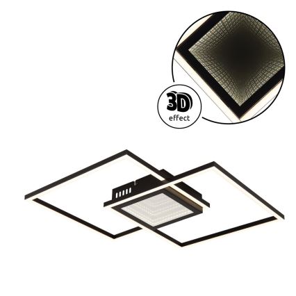 Globo - Plafonnier LED dimmable/32W/230V 2700-6500K 42,6x42,6 cm noir + télécommande