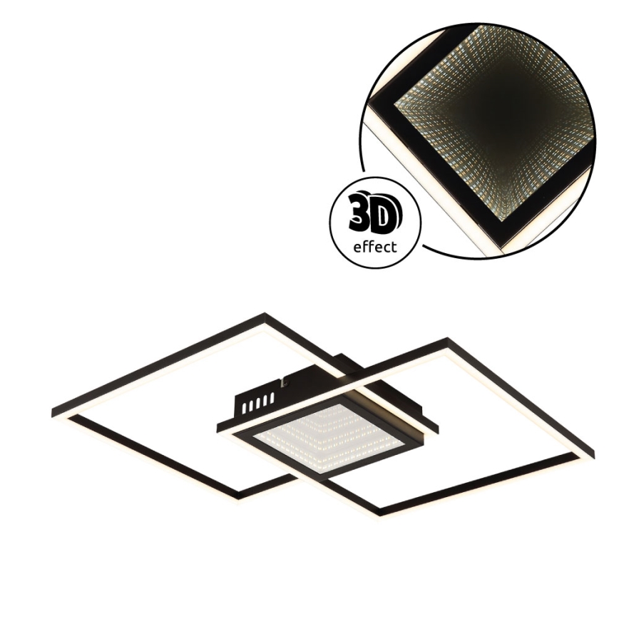 Globo - Plafonnier LED dimmable/32W/230V 2700-6500K 42,6x42,6 cm noir + télécommande