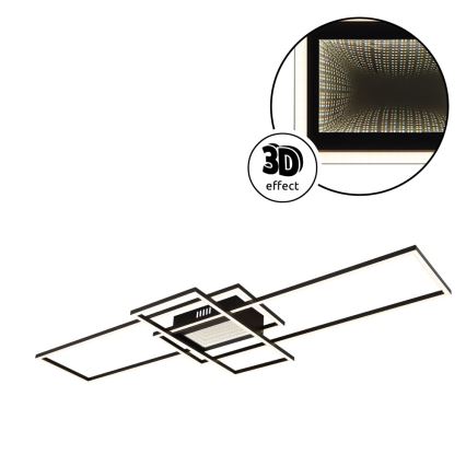 Globo - Plafonnier LED dimmable LED/60W/230V 2700-6500K 42x110,8 cm noir + télécommande