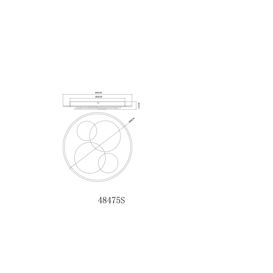 Globo - Plafonnier LED 40 W 230 V 3000 K Ø 49 cm