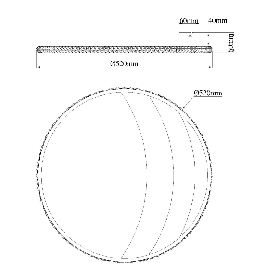 Globo - Plafoniera LED 40W/230V, 3000/4000/6000K, Ø 52 cm, dorata