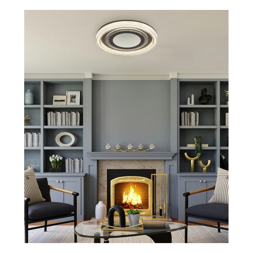 Globo - Plafonnier à intensité variable LED/48W/230V 2700-6000K d. 48 cm anthracite + Télécommande