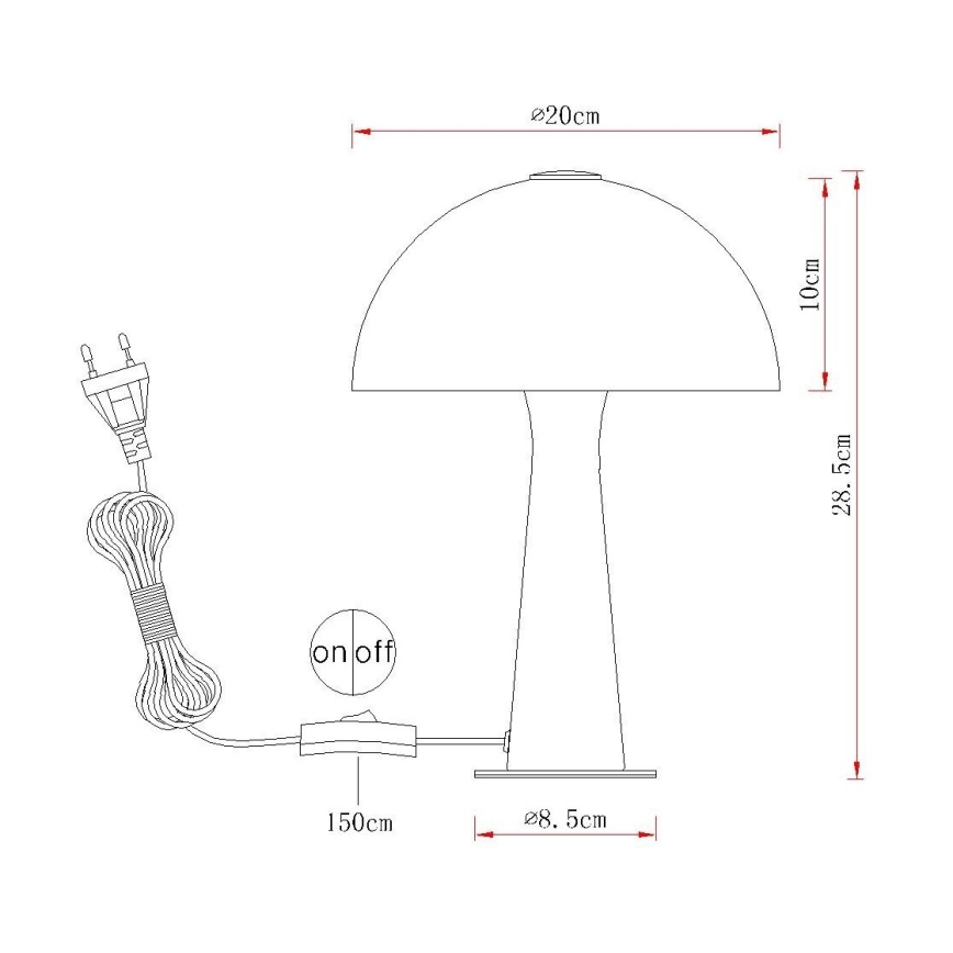 Globo - Tischlampe 1xE14/25W/230V weiß