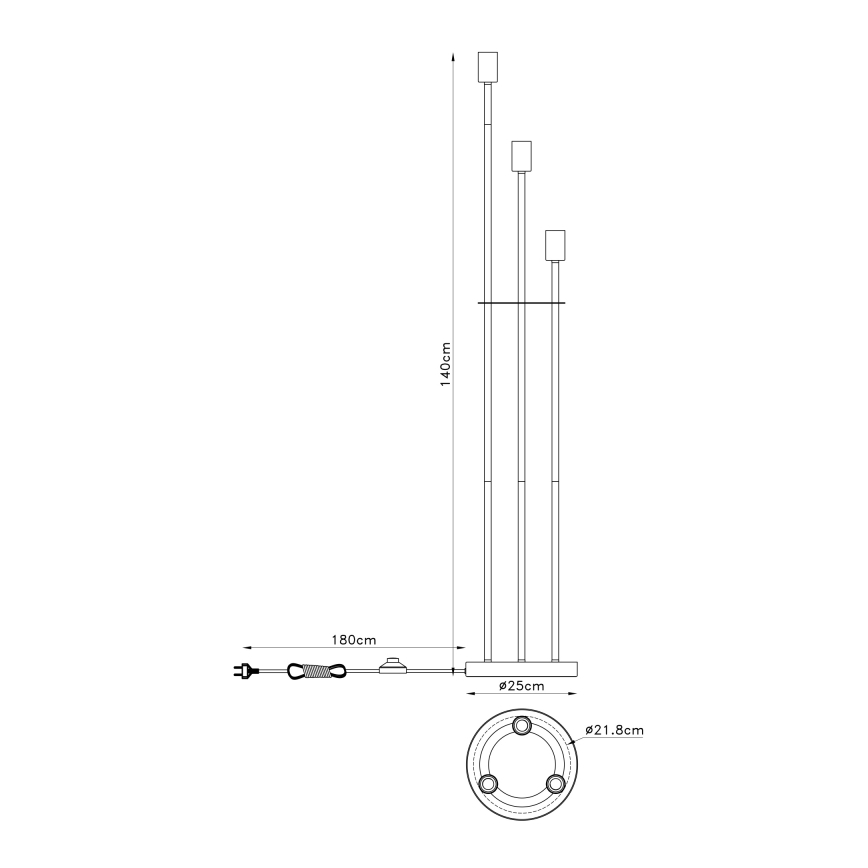 Globo - Lampadaire 3xE27/60W/230V