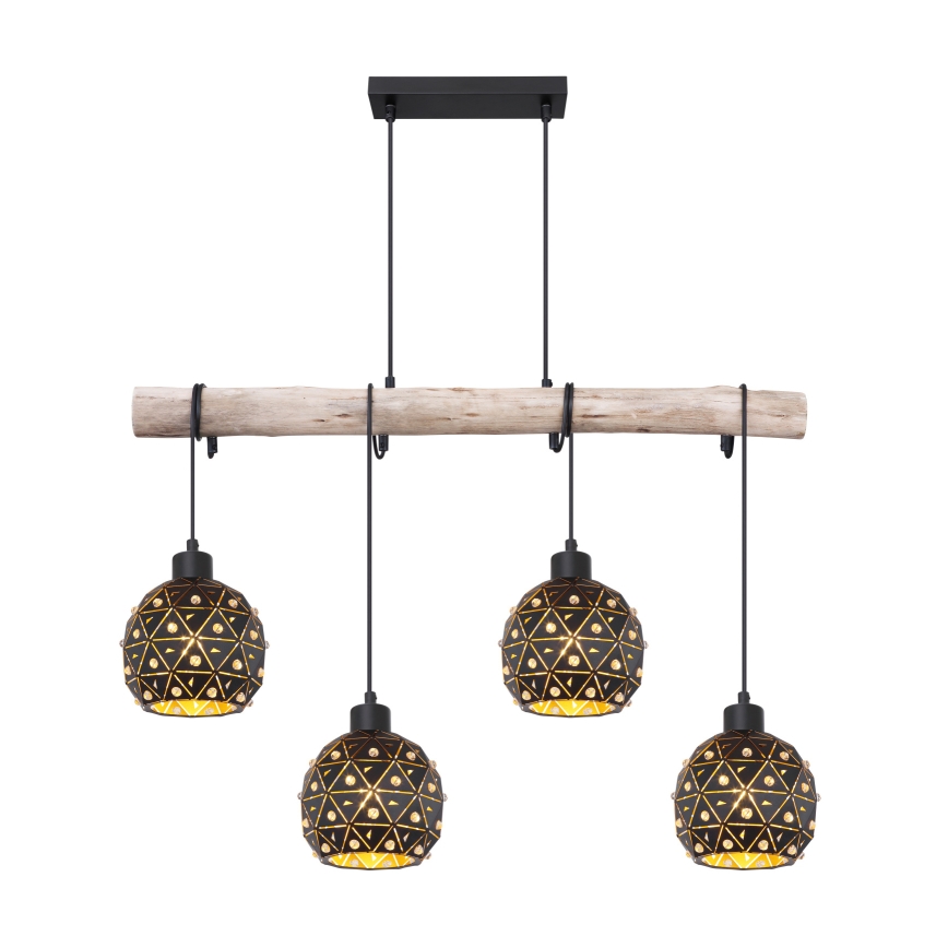 Globo 54029-4H - Suspension sur câble JODIE 4xE27/40W/230V beige/noir