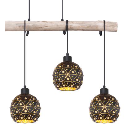 Globo 54029-4H - Suspension sur câble JODIE 4xE27/40W/230V beige/noir