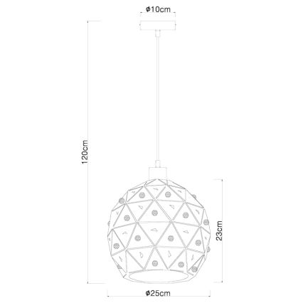 Globo 54029H - Lampadario a sospensione con filo JODIE 1xE27/60W/230V diametro 25 cm