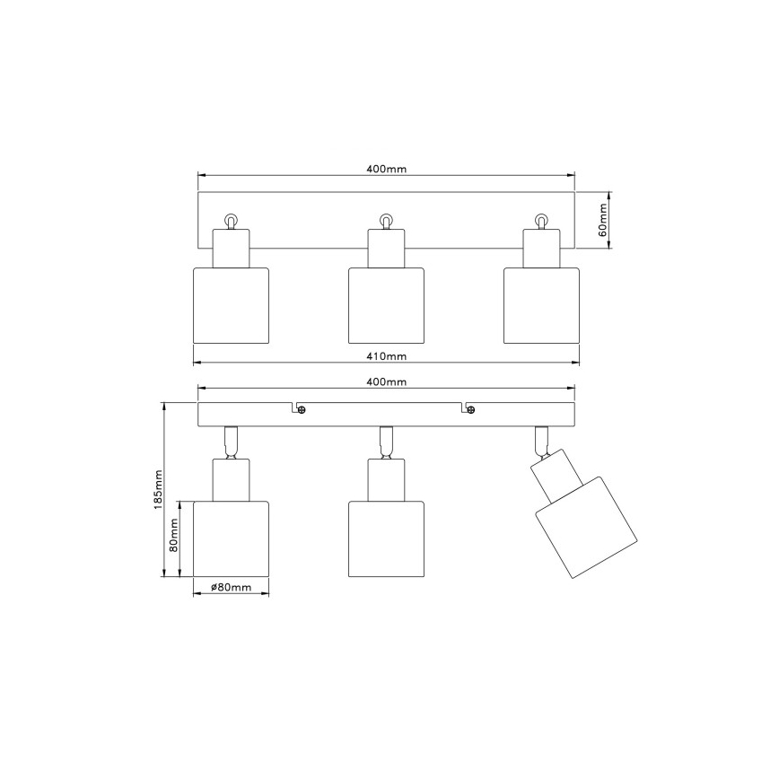 Globo - Deckenstrahler 3x E14/25W/230V