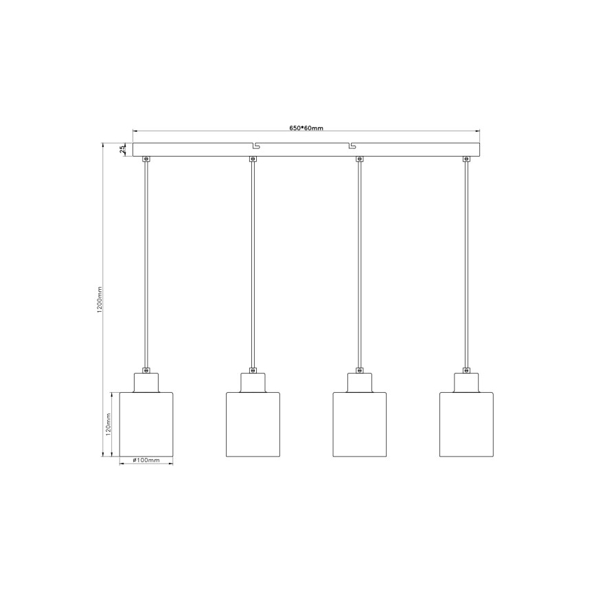 Globo - Suspension sur câble 4xE27/40W/230V
