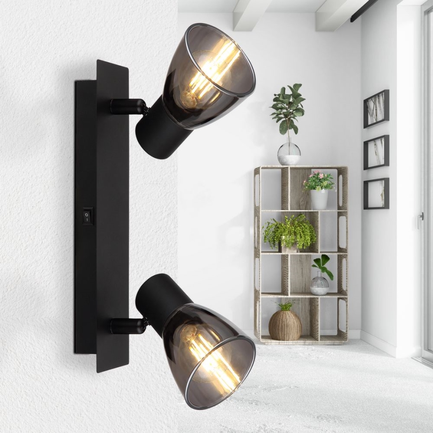 Globo - Wandleuchte mit 2xE14/40W/230V, schwarz