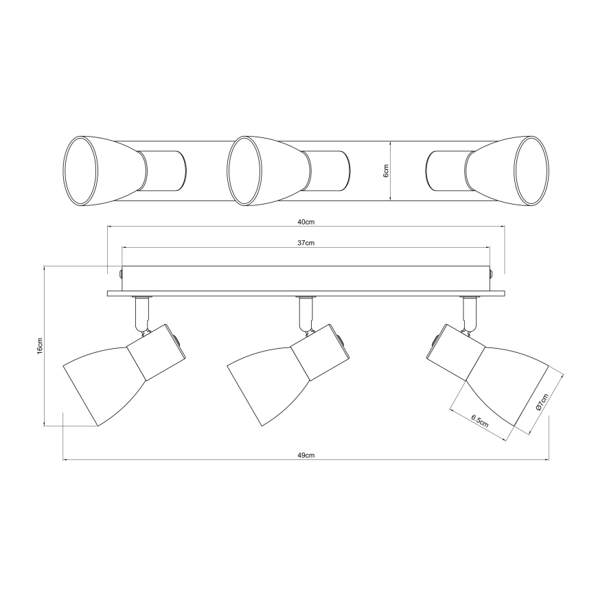 Globo - Luce Spot 3xE14/40W/230V nero/legno