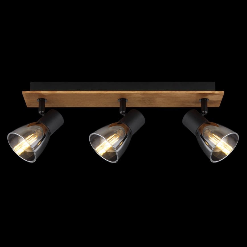 Globo - Deckenstrahler 3xE14/40W/230V schwarz/Holz