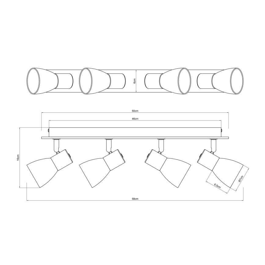 Globo - Luce Spot 4xE14/40W/230V nero/legno