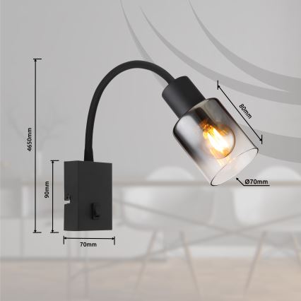 Globo - Lampada flessibile da muro 1xE14/40W/230V