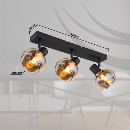Globo - Deckenstrahler 3xE14/40W/230V schwarz