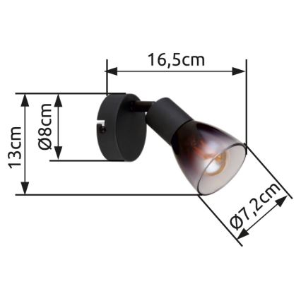 Globo - Wandstrahler 1xE14/25W/230V schwarz